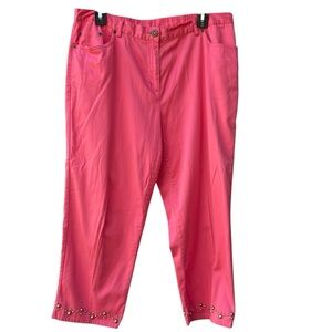 Sapphire Star Coral Bead Accent Hem Capris Women Size 12